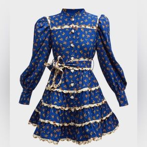 CeliaB blue corduroy belted dress. Size small. NWT